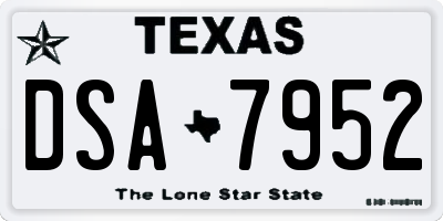 TX license plate DSA7952