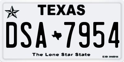 TX license plate DSA7954