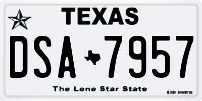 TX license plate DSA7957