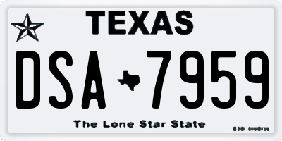 TX license plate DSA7959