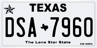 TX license plate DSA7960