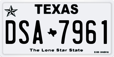 TX license plate DSA7961