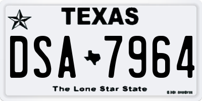 TX license plate DSA7964