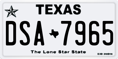 TX license plate DSA7965