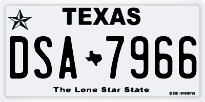 TX license plate DSA7966