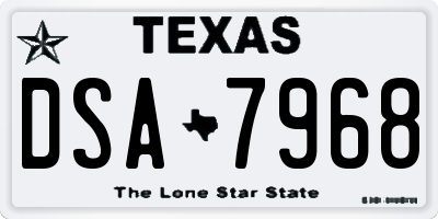 TX license plate DSA7968