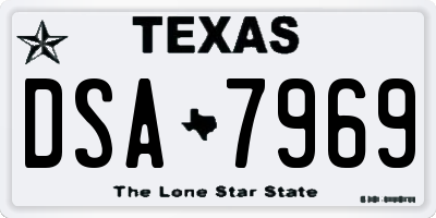 TX license plate DSA7969