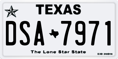 TX license plate DSA7971
