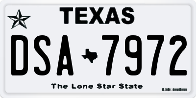 TX license plate DSA7972