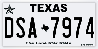 TX license plate DSA7974