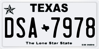 TX license plate DSA7978