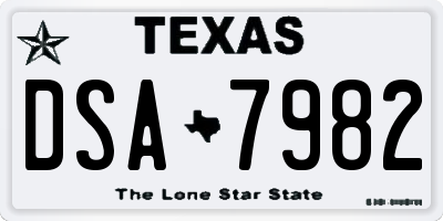 TX license plate DSA7982