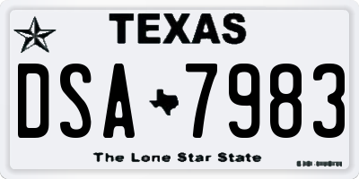 TX license plate DSA7983