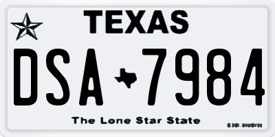 TX license plate DSA7984