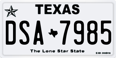 TX license plate DSA7985