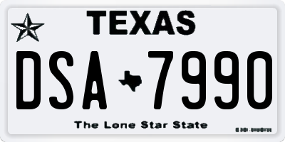 TX license plate DSA7990