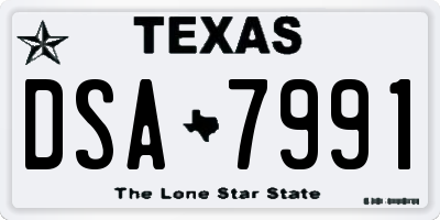 TX license plate DSA7991