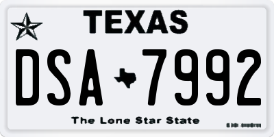 TX license plate DSA7992
