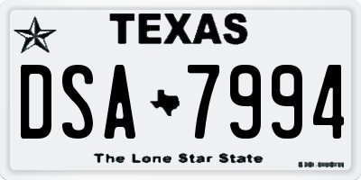 TX license plate DSA7994