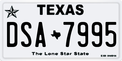 TX license plate DSA7995