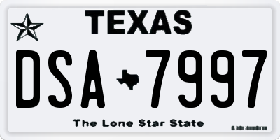 TX license plate DSA7997