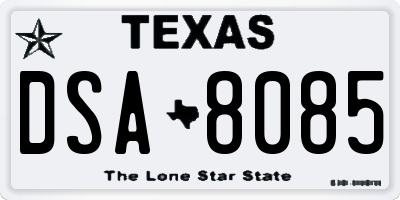 TX license plate DSA8085