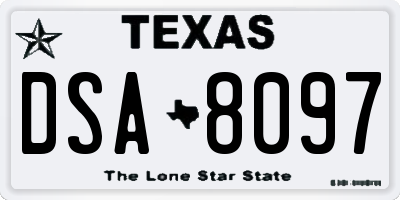 TX license plate DSA8097