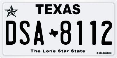 TX license plate DSA8112