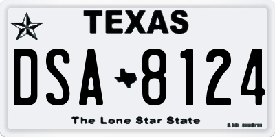 TX license plate DSA8124