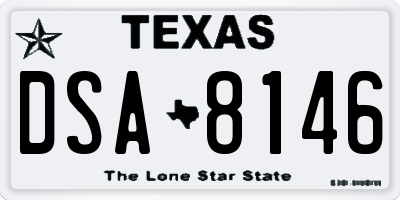 TX license plate DSA8146