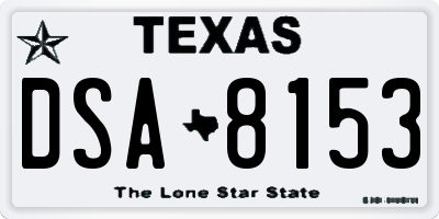 TX license plate DSA8153