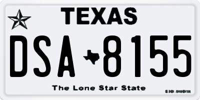 TX license plate DSA8155