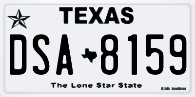 TX license plate DSA8159