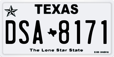 TX license plate DSA8171