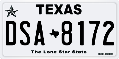 TX license plate DSA8172