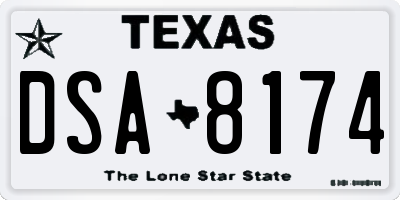 TX license plate DSA8174