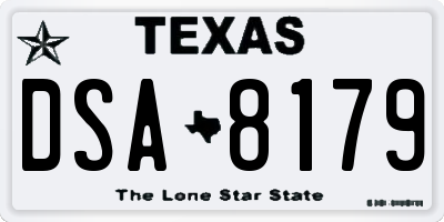 TX license plate DSA8179