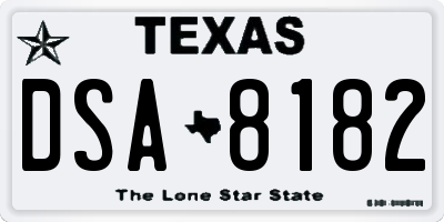 TX license plate DSA8182