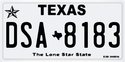 TX license plate DSA8183