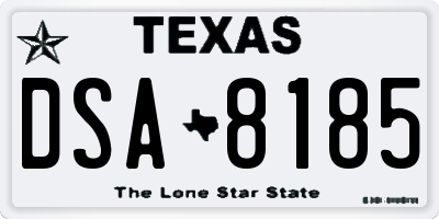 TX license plate DSA8185