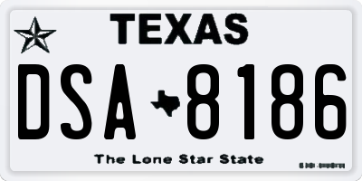 TX license plate DSA8186