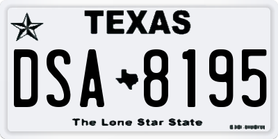 TX license plate DSA8195