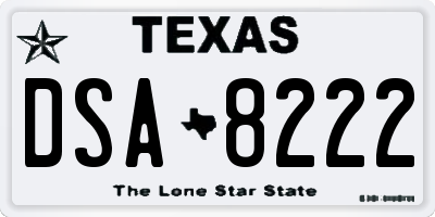 TX license plate DSA8222