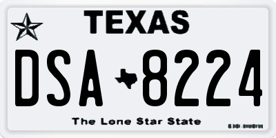 TX license plate DSA8224
