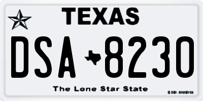 TX license plate DSA8230