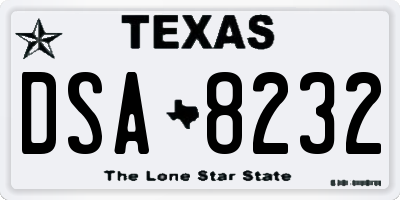 TX license plate DSA8232