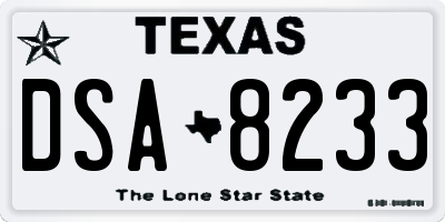 TX license plate DSA8233