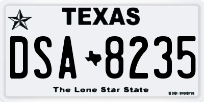 TX license plate DSA8235