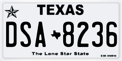 TX license plate DSA8236