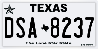 TX license plate DSA8237